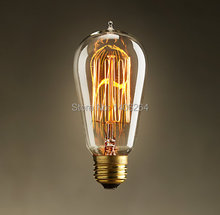 ST64   Edison Vintage Tungsten Filament  Bulbs 40W  Ac110-220V
