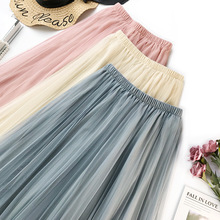 Tulle Skirts Womens Summer Pleated Skirt Elastic High Waist  Mini Mesh Skirt 2021 Fashion Black White Pink Adult Tutu Skirt 2024 - buy cheap