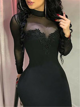 Fshion Sexy Women's Bandage Bodycon Long Sleeve Solid Evening Party Club Short Mini Dress 2024 - buy cheap