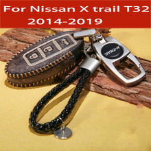 For Nissan X trail T32 X-trail 2014-2019 Handmade Car key cover leather set key decoration pendant set Car decoration 2024 - buy cheap