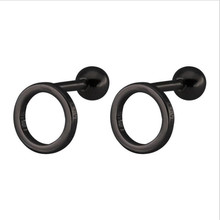 SE07 Titanium Screw-back Circle Stud Earrings For Women Men 316l Stainless Steel Earring Good Quality Jewelry 2024 - buy cheap