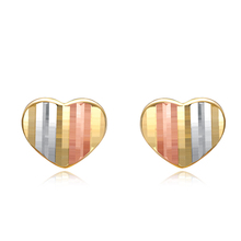 Женские цветные серьги-гвоздики с сердечками AU750 2024 - купить недорого