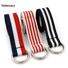 fashion Women Canvas Belts Casual Corset Belt silver D ring buckle belt for woman jeans girl students striped colorful stripes 2024 - buy cheap
