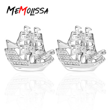 Memolissa Luxury Brand Sliver Ship Design Cufflinks for Mens Gift Brand Sail boat Sh Cuff links High Quality Abotoaduras Jewelry 2024 - buy cheap