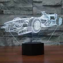 Creative Racing Car 3d Led Table Lamp For Bedroom Children's room decoration 3D night light 7 color change Desk Lamp 2024 - buy cheap