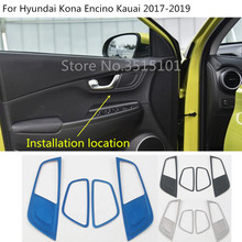 Guarnição de vara de aço inoxidável, maçaneta interna de porta, tigela, estrutura de lâmpada, apoio de braço para hyundai kona encino kauai 2017 2018 2019 2020 2024 - compre barato