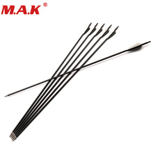 6/12/24pcs 30 inch 7.8mm Mix Carbon Arrow Spine 500 with 2black 1 white fire feather Compound Bow Archery Hunting Shooting 2024 - buy cheap