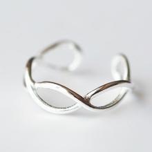 Shuangshuo-Anillos Chapado en plata para mujer, nueva moda Simple ajustable, anillo infinito para niñas, regalos de cumpleaños 2024 - compra barato