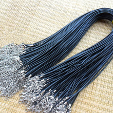 Wholesale 2 mm black/red leather cord wax rope chain necklace 45 cm lobster clasp DIY jewelry accessories 10 pieces /lot 2022 - buy cheap
