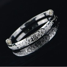 990 Sterling Silver Carved Bring Lucky Bangle 2024 - buy cheap