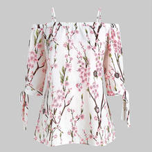 blusas mujer de moda 2019 women's blouse shirt Fashion Womens Plus Size Floral Print Cold Shoulder Blouse Casual Tops Camis 2024 - buy cheap