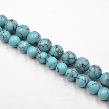 Natural Lake Blue Turquoises Stone Round Beads Loose Beads Wholesale for Jewelry Making Accessories DIY 4-12mm Free Shipping 2024 - buy cheap