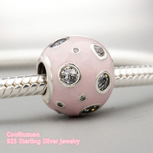 Spring 100% Authentic 925 Sterling Silver Pearlescent Pink Dreams Charm Beads Fit Pandora Charms Bracelet Jewelry Making 2024 - buy cheap