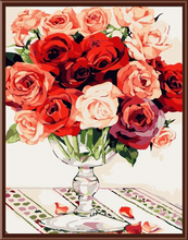 Pintura al óleo por números sin marco de flores en lienzo para colorear decoración de pared del hogar DIY pintura Digital 40x50cm rose G139 2024 - compra barato