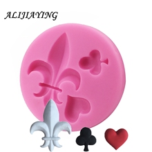 Poker Cookie Mold Playing Cards Cake Fondant Mold Heart Plum blossom silicone mold Cake decorating tools D0953 2024 - buy cheap