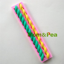 Mom&Pea 0959 Free Shipping Rope Shaped Silicone Mold Cake Decoration Fondant Cake 3D Mold Food Grade 2024 - buy cheap