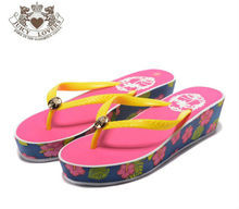 Free Shipping JUICY LOVERS Brand Fashion Summer Slippers Flat Beach Slipper Sandals Pink Flowers Sportswear Women Flip Flops 2024 - buy cheap