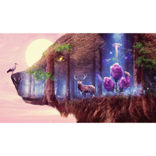 Taladro cuadrado completo 5D DIY oso grande ciervos pájaros bosque Luna diamante pintura punto de cruz 3D bordado Kits decoración del hogar h43 2024 - compra barato