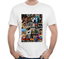 New Fashion Men Short Sleeve 70'S 80' 90'S Rock Collage T-Shirt Vintage Casual White Tops Man Summer Tees Love Music Tees 2024 - buy cheap