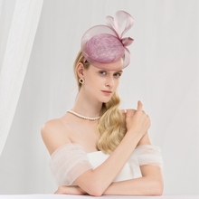 Sombrero de hilo de cáñamo para mujer, gorros de lino de estilo británico para fiesta aristocrática y boda, elegante, H220 2024 - compra barato