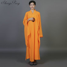 Women long sleeve buddhist monk robes Pure color female shaolin monk uniform Traditional chinese clothing for women Q261 2024 - buy cheap