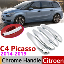 for Citroen C4 Picasso SpaceTourer MK2 2014~2019 Chrome Door Handle Cover Car Accessories Stickers Trim Set 2015 2016 2017 2018 2024 - buy cheap