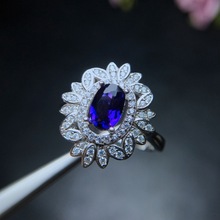 Meibapj anel de flor com pedras preciosas, anel simples de ametista natural para mulheres, prata esterlina 925 genuína, joias de festa 2024 - compre barato