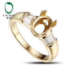 CaiMao Oval cut Semi Mount Ring Settings & 0.38ct Diamond 18k Yellow Gold Gemstone Engagement Ring Fine Jewelry 2024 - buy cheap