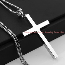 90*49mm High Polishing Men Womens Jewelry Silver Color Cross Fashion Pendant Stainless Steel Necklace, Wholesale Jewelry 2024 - buy cheap