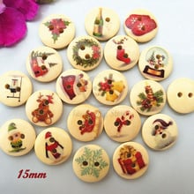 Christmas button series 100pcs 15mm Mixed Christmas patterns sewing button for scrapbooking craft decorative accessories 2024 - buy cheap
