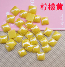 Fresh! Lemon yellow  Square shape Ceramics flat back Rhinestones DIY mobile phone shell and Watch Decoration 30pcs/pack 2024 - buy cheap