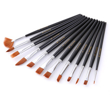 12Pcs/set Water Color Nylon Hair Painting Brush Different Size Short Handle Watercolor Oil Acrylic Paint Brush Pen Art Supplies 2024 - buy cheap