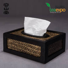 Chiese Style Bamboo Woven Napkin Collection Box Tableware Kitchen Table Rattan Paper Box Tissue Box 2024 - buy cheap
