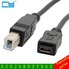 Micro USB Female to Standard USB 2.0 Type B Male Data Cable for Printer Scanner & Hard Disk 1.5m 2024 - купить недорого