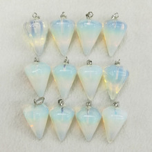 opal natural stone pendulum Cone Pendants Stone charms fashion pendant for jewelry making 12pcs/lot free shipping Wholesale 2024 - buy cheap