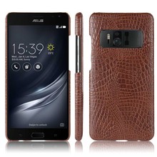 Sunbin capa de couro de luxo pu para asus zenfone ar (zs571kl) capa traseira de pele de crocodilo de 5.7 ", capa protetora para telefone 2024 - compre barato