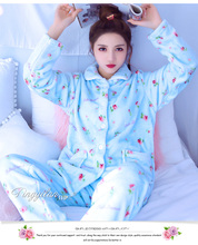 Lady Coral Fleece Pajama Female Thickened Warm Homewear Girls Long Sleeve Flannel Students Leisure Sleepwear Plus Size D-2115 2024 - buy cheap