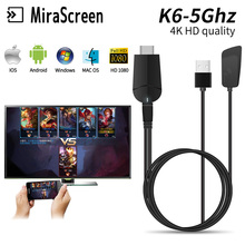 Mirascreen k6 ТВ палка ключ двухдиапазонный 2,4/5G 4K HD WiFi Miracast Airplay DLNA ТВ палка 1080P HD EZCast WiFi дисплей ключ 2024 - купить недорого