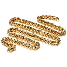 60*5mm Fashion Jewelry Wide Chain Necklace Braided Chain Necklace Wheat Style Stainless steel with gold Tone for Men Women 2024 - buy cheap