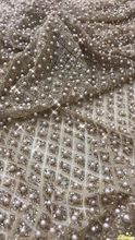 Hot selling L-102210 glued glitter sequins lace fabric African French net tulle Lace Fabric for party 2024 - buy cheap