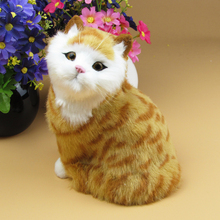 new simulation yellow stripe cat lifelike right fat cat model gift about19x12x15cm 2024 - buy cheap