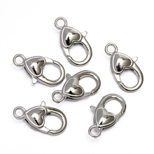 10pcs 22x12mm Heart Lobster Clasp Antique Silver Claps Hook For DIY Key Ring Necklace Jewelry Findings 2024 - buy cheap