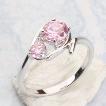 Trendy Multi-gem Pink Zircon  Silver Plated Argent Party Jewelry Ring Size 6 / 7 / 8 / 9 S1989 2024 - buy cheap