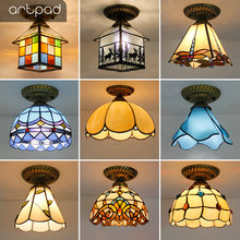 Lâmpada de teto mediterrânea retrô vintage turco e27, lâmpada led de vidro colorido para entrada de corredor e varanda, para mosaico artesanal 2024 - compre barato
