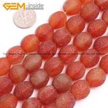 Natural Red Frost Matte Agates Stone Beads For Jewelry Making 15inches DIY Jewellery FreeShipping Wholesale Gem-inside 2024 - buy cheap