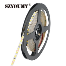 Szyoumy-fita led 12v, 2835, 5mm, 120 pés, fina, ip20, não é à prova d'água, leds/m, 5m por rolo, branco quente 2024 - compre barato