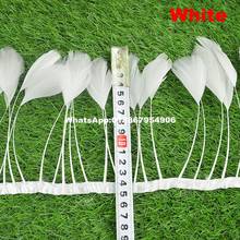 10 Yard/lot White color good natural stripped goose rooster feather ribbon pheasant chicken feather fringe sewing carft 10-15cm 2024 - buy cheap