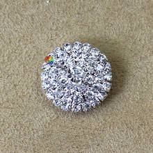 10pcs 25mm crystal rhinestone brooch pins diamante button centerpieces in Gold Silver DIY browband Garment Wedding PROMOTION 2024 - купить недорого