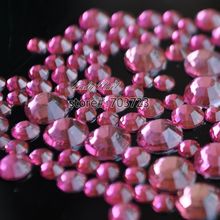 Strass redondo brilhante de resina, 1000 peças 2mm - 6mm tamanho misturado luz rosa 14 facetas brilhante strass decoração de unhas arte diy n14 2024 - compre barato