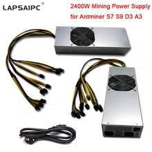 Lapsaipc miner psu 2400w, fonte de alimentação 12v, mineração de 6pin para mineração de bitcoins, equipamento bitcoin s7 s9 d3 a3 2024 - compre barato